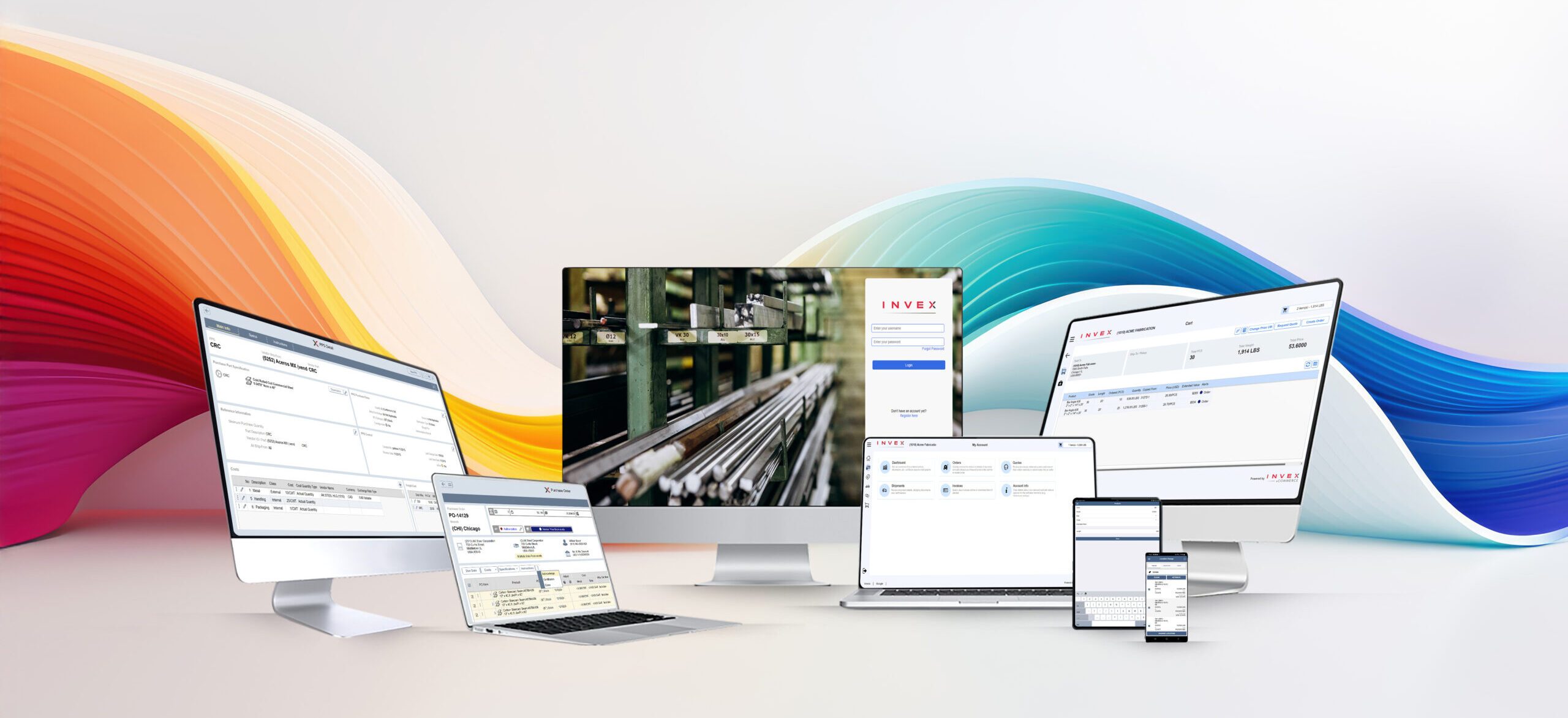 multiple invex ecommerce screens
